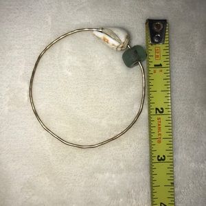 Gold sea shell & sea glass bangle